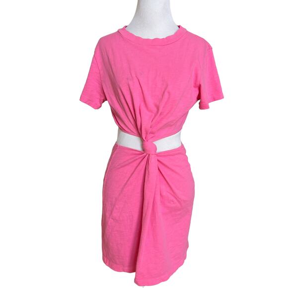 LNA Devan Twist Tee Dress in Neon Pink XS NWT - Picture 6 of 10
